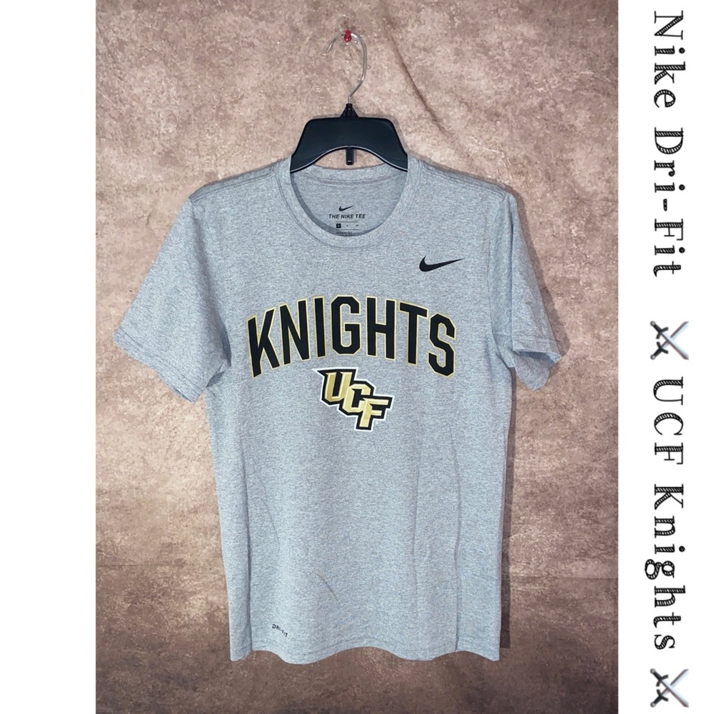 UCF Knights Nike Arch Over Logo Performance T-Shirt - Heather Gray-Size S-EUC